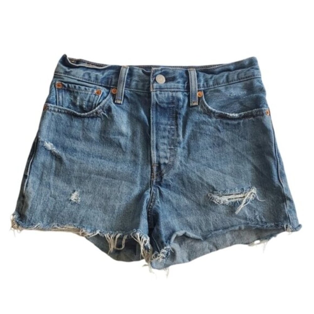 Levis Distressed Blue Wedgie Short Size 27